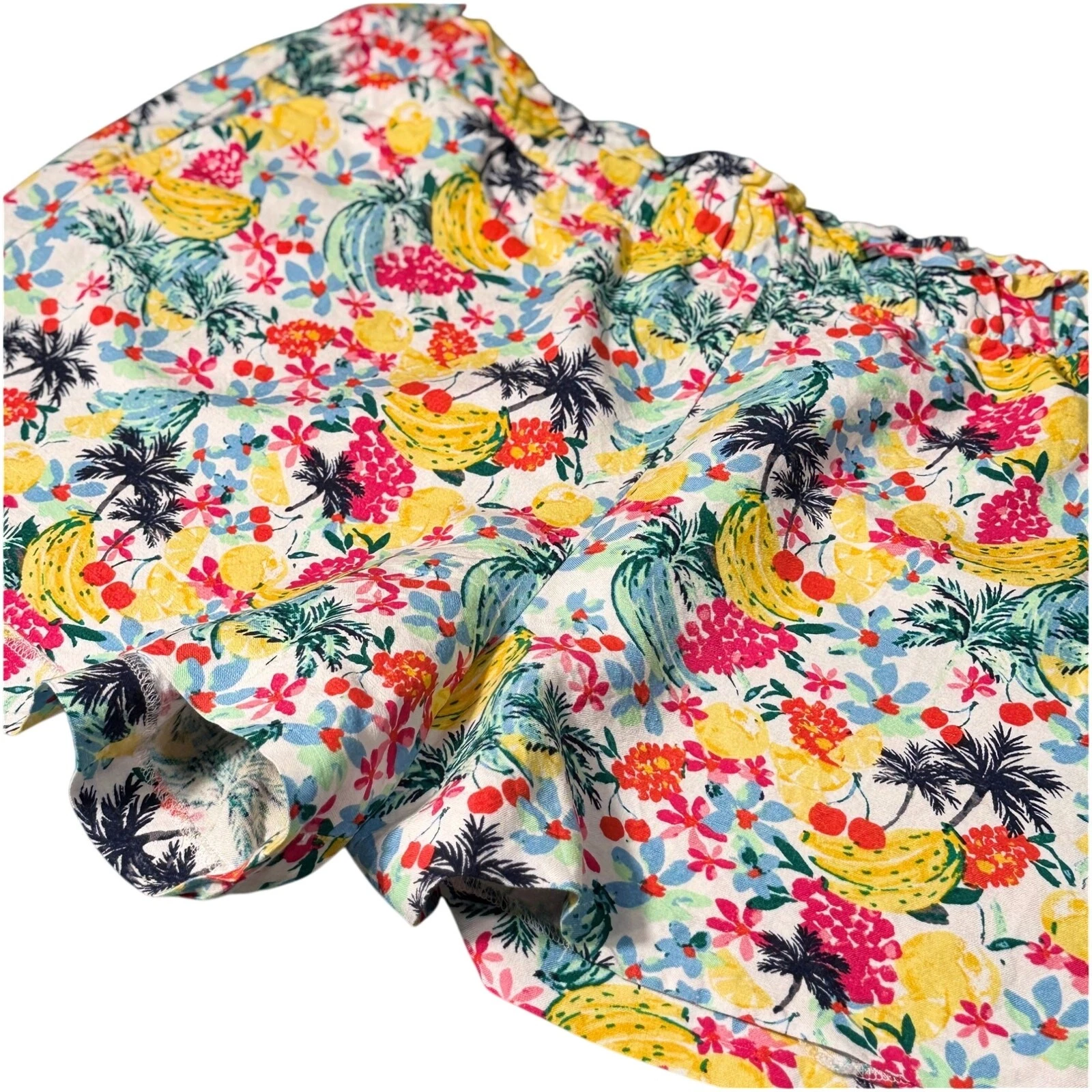 Ann Taylor LOFT Women’s Plus Size Linen Floral Shorts Elastic Waist Pull On XXL