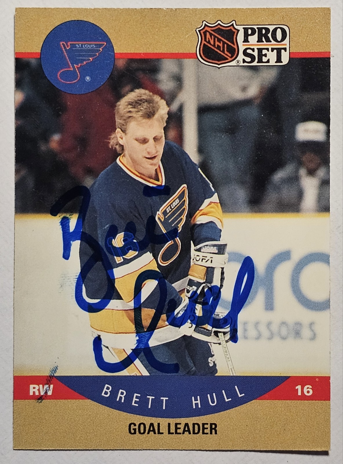 1990-91 Pro Set #395 Brett Hull Signed Auto Authentic