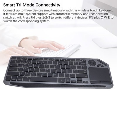 Wireless Touch Keyboard With Touchpad Multimedia Hotkey 7 Color Backlight 2. SET