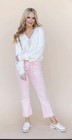 New With Tag VERVET Alison Mid Rise Flare Crop Button Fly Jean Washed Pink Sz 25 — photo 1