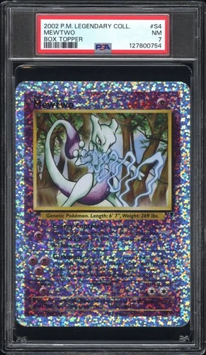 2002 POKEMON LEGENDARY COLLECTION BOX TOPPER #S4 MEWTWO PSA 7
