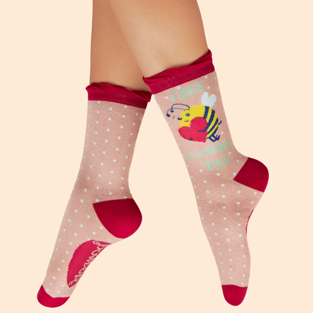Ladies Bamboo Ankle Sock I Bee Loving You By Powder Design SS25