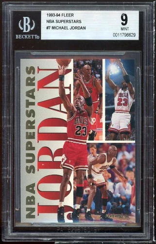 Michael Jordan Card 1993-94 Fleer NBA Superstars #7 BGS 9