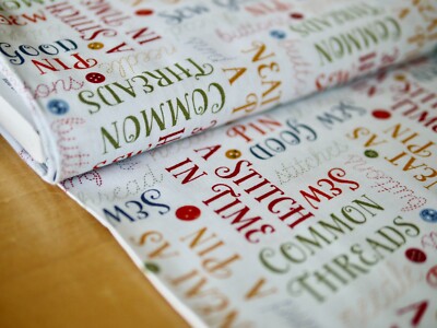 Wilmington Patchworkstoff Serie COMMON THREADS Schrift Worte Kombistoff Nähen