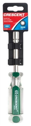 Crescent CND9M 9mm Nutdriver Steel Green/Gray Chrome 6-Point 6-3/4" Long - Picture 1 of 1