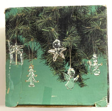 Glass gold trimmings Christmas tree Ornaments set of 12 approx. 2" tall