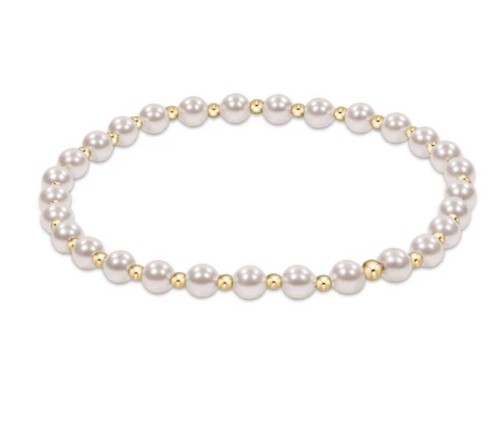 NWT - Enewton Classic Pearl Grateful Pattern 4mm Bead Bracelet
