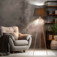 Luxus Steh Leuchte Stoff Arbeits Zimmer Beistell Lampe Decken Fluter Beleuchtung