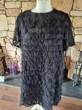 Shein Keyhole Fuzzy Tunic Dress Black Size L BNWT