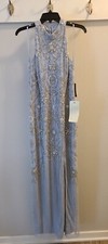 Adrianna Papell Beaded Column Gown Size 10