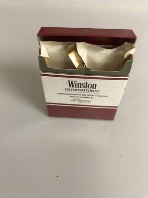 WINSTON INTERNATIONAL CIGARETTE FLIP TOP BOX, EMPTY