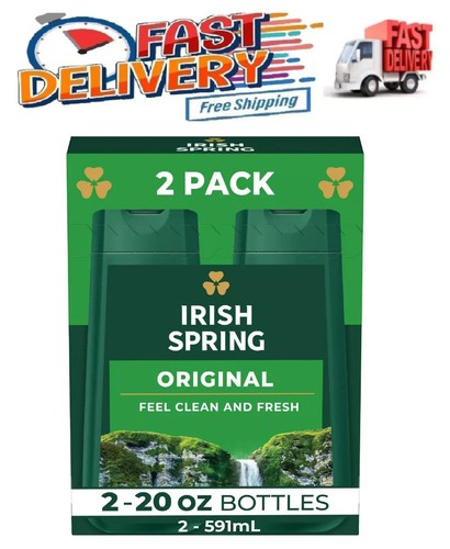 Irish Spring Body Wash for Men, Original Clean Body Wash, 20 Oz, 2 Pack
