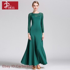 Women Modern Waltz Tango Latin Smooth Competition Ballroom Dance Dress Ball Gown