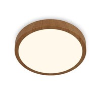Briloner Runa Wood Led Deckenleuchte, WarmweißEs Licht, Holzfarbiger Metallrahme