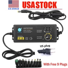 3V - 24V 2.5A 60W Adjustable DC Power Supply Adapter Control Volt LED Display US