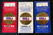 Set of 3 | 1993 NCAA Basketball Tournament Ticket Stubs Southeast Regional