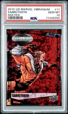 2015 UD Marvel Vibranium Molten /299 #11 Sabretooth PSA 10 🔥RARE🔥