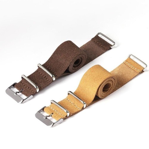 One Piece Soft Suede Genuine Leather Watch Strap Band 20mm 22mm Bracelet Belt - Picture 2 of 18
