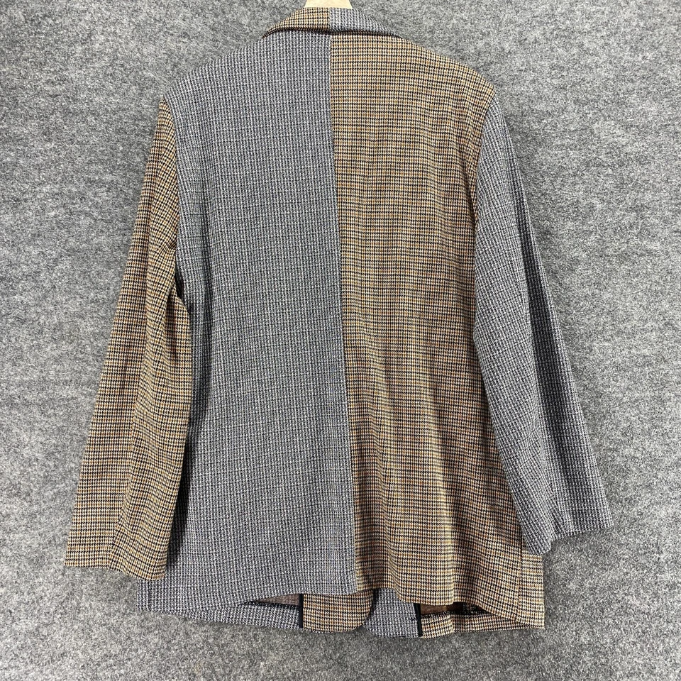 Так пальто женщин XL серый Colorblock на пуговицах с воротником длинным рукавом с подкладкой карманы - Изображение 2 из 4