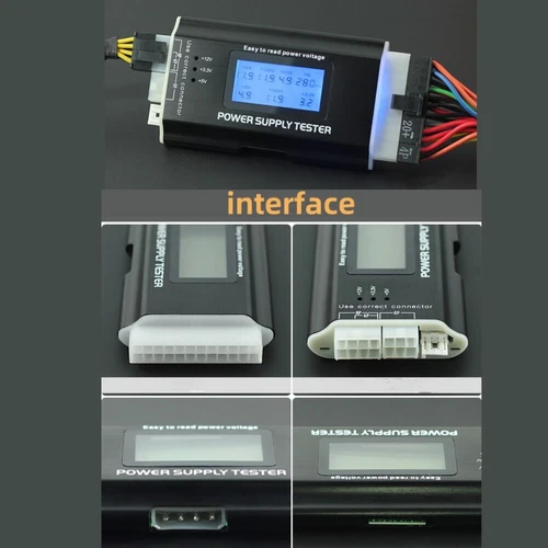 ATX Power Supply Tester LCD HD 20 24 Pin SATA LCD Fault Diagnose Maintenance PSU