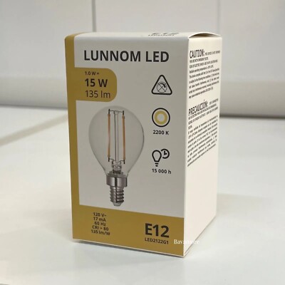 【tomdog】IKEA LUNNOM LED電球　セット売り LUNNOM ルッノム LED電球 E26 150ルーメン, 球形 クリア, 95 mm - IKEA