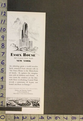 1934 ESSEX HOUSE HOTEL CENTRAL PARK NEW YORK ARCHITECTURE BUILDING TRAVEL ADWT34