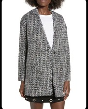 Leith Womens Metallic Tweed Coat Multicolor Sz 2x Nwt