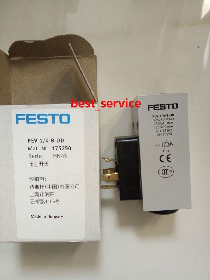 Pressostat Festo PEV-1/4-B-OD 175250 Neuf - Régulation De Pression Pour Systèmes Pneumatiques