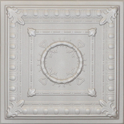 Decor Ceiling Tile R47 Corona Glue-up Foam 20''X20'' Light Silver Big SALE
