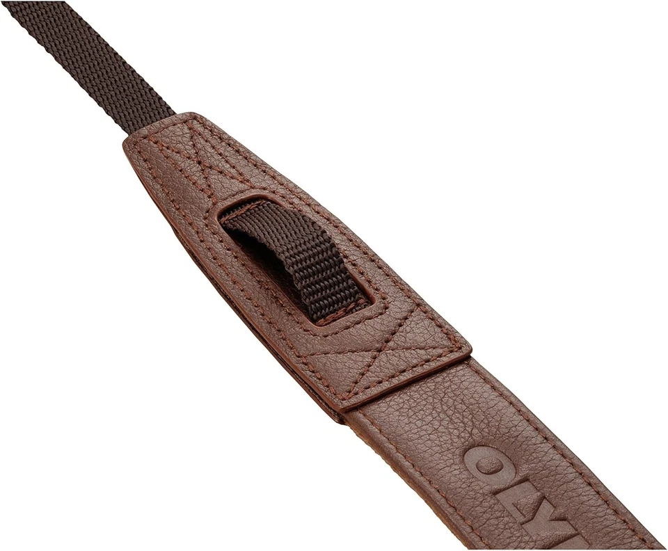 Correa de cuero repelente al agua para cámara Olympus CSS-S119L marrón nueva Foto 2 de 4