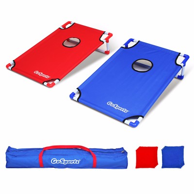 GoSports Portable PVC Framed CornHole Game Set w 8 Bean Bags and Carrying Case