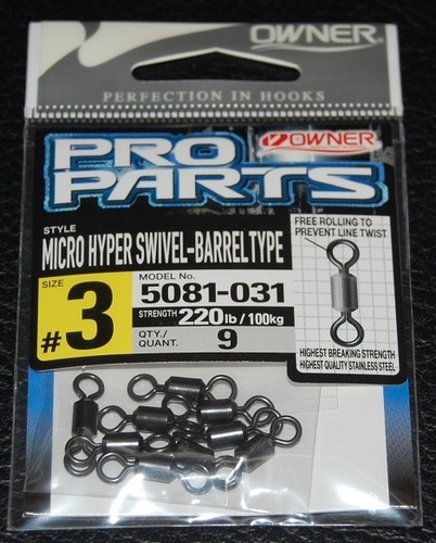 9 Pack Owner Micro Hyper Swivels Barrel Type 5081-031 Size 3 - 220lb Rating  - Picture 1 of 2