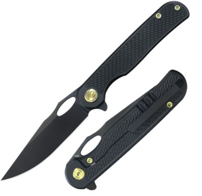 Kubey Hydro Pocket Folding Knife 3 Bohler M390 Steel Blade Black Titanium Handle
