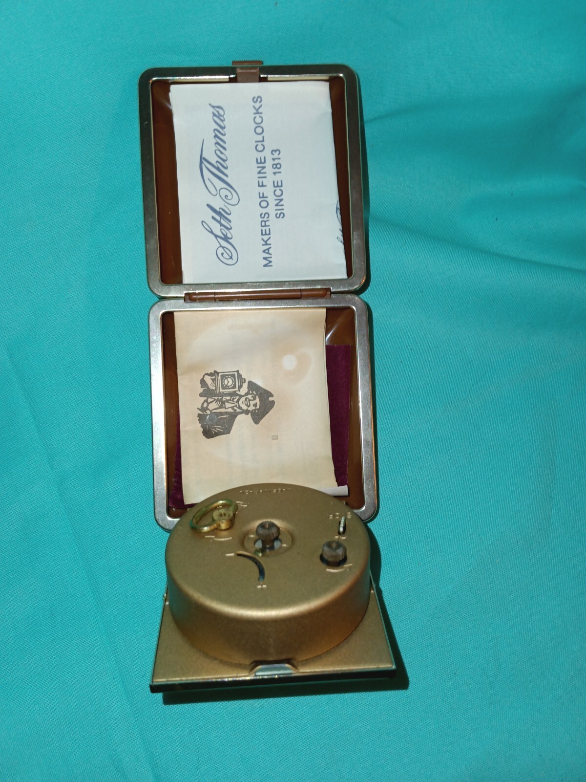 VINTAGE SETH THOMAS TRAVEL WIND UP ALARM CLOCK - WIth Book | eBay