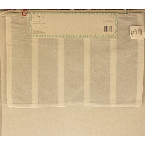 pbs Homegoods Placemats Cotton Blend 4 Piece Blue White Stripe 13x19 inches - Picture 5 of 6