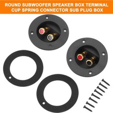 2PC Speaker Sub Plug Box Terminal Round Spring Cup Connector Subwoofer Enclosure