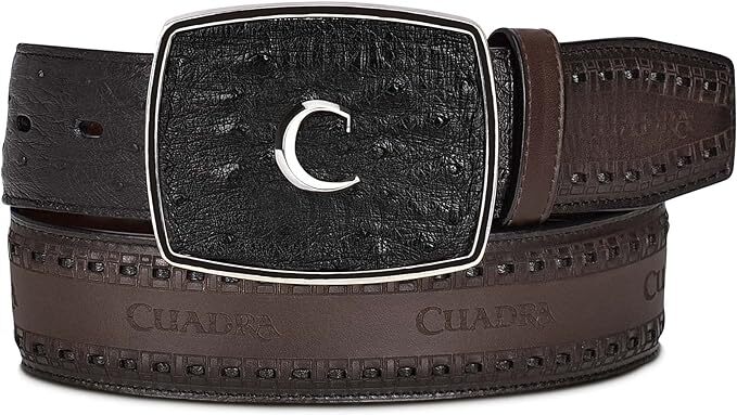 Cuadra Mens Brown Ostrich Leather Belt - 205
