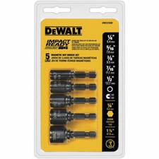 DEWALT 5 Pc Impact Ready Magnet Nut Driver Set #DW2235IR New 1/4" thru 1/2"