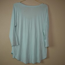 Beautiful Women's XLarge A.N.A Turquoise Design Long Sleeve Blouse - Ruffle Hem