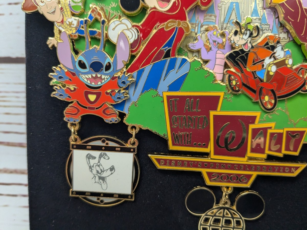 Disney 2006ニューイヤー柄 ピンバッジ 6個セット Walt Disney 2006 It All Started with Walt Super Jumbo Pin Box Set