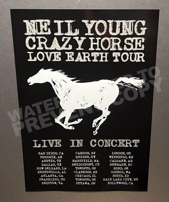 Neil Young 2024 Crazy Horse Love Earth Tour Promo Poster | eBay