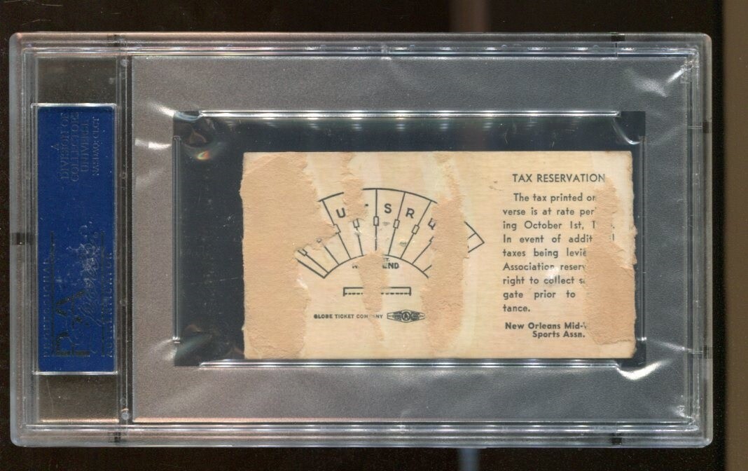 1945 Sugar Bowl Ticket Duke Blue Devils v Alabama Crimson Tide PSA