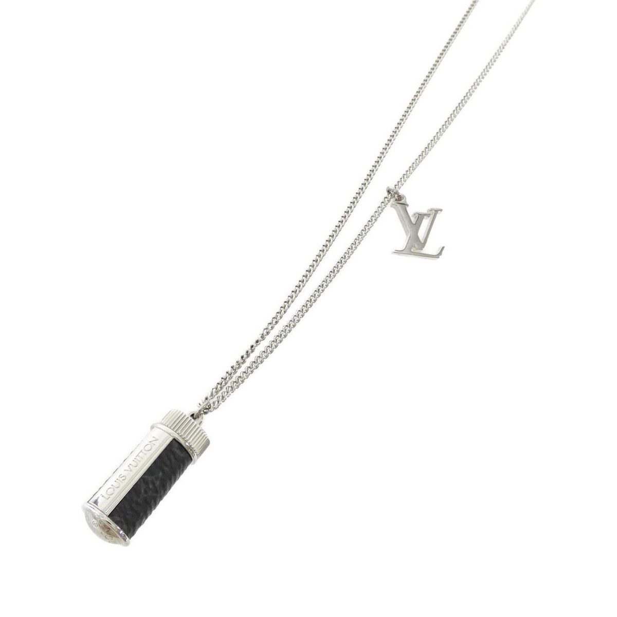 Authentic LOUIS VUITTON Collier Charms Monogram Eclipse M63641 