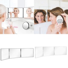 360° 3 Way View Mirror Salon Barber Self Hair Cut Portable Adjustable Trifold UK