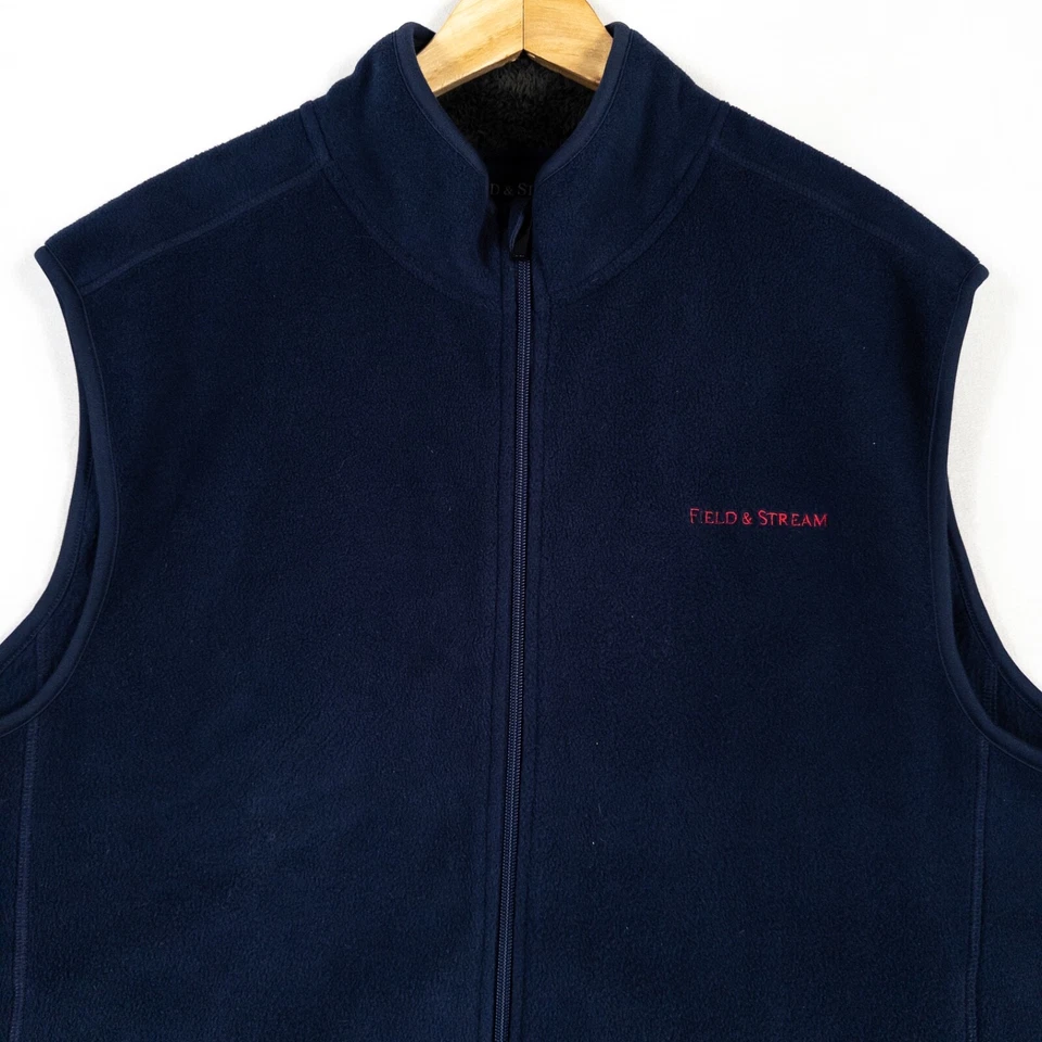 Field & Stream Vest Men XL Navy Blue Fleece Zip Up Lightweight Pockets Outdoors - Image 2 of 4