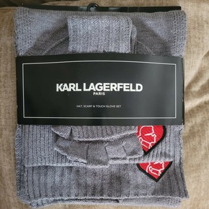 grey hat scarf and gloves set