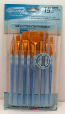 Crafter's Choice Gold Taklon Hair Brush Value Set 15 Piece New