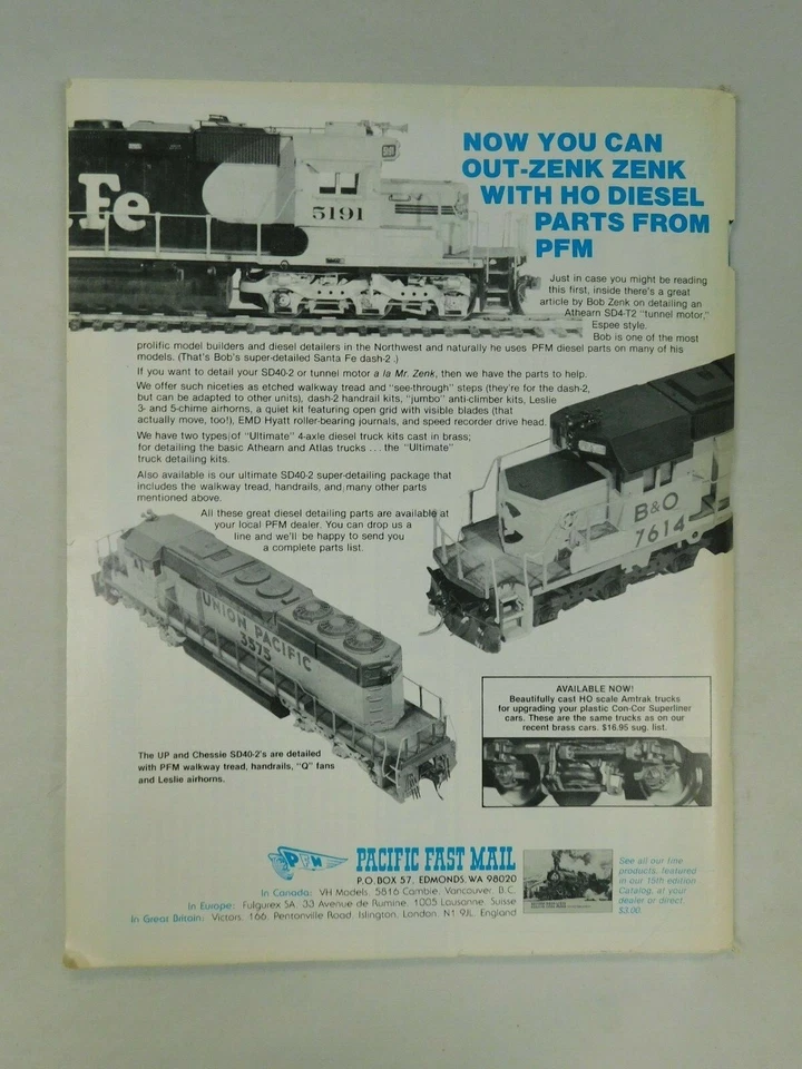 Model Railroader Trains Scale Pacific Railway Tenshodo Roco JAN 1985 Magazine - Image 3 of 4