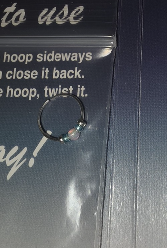 Sterling Silver Boho Beaded Nose Ring Hoop 24 gauge 1/4" diameter