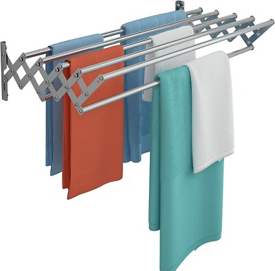 Wall Mounted Clothes Drying Rack Stainless Steel Accordion